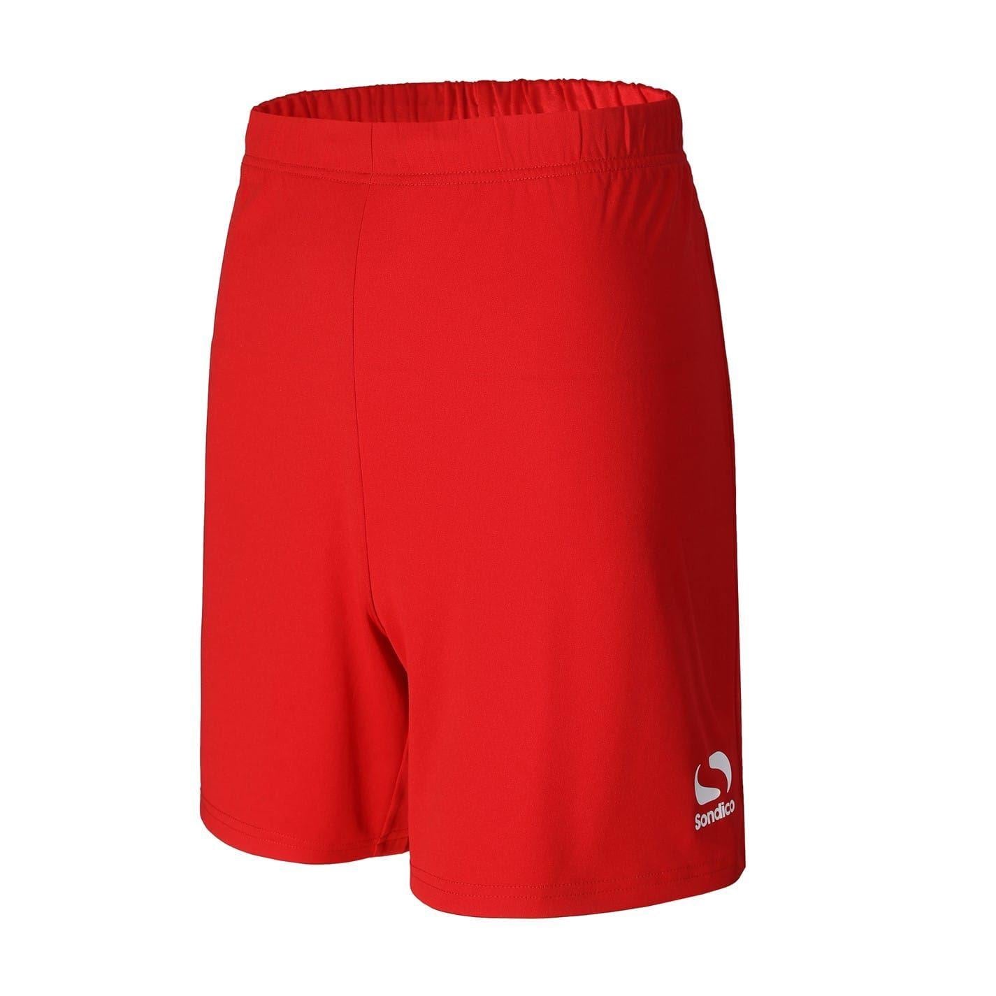 Red - Side - Sondico Mens Polyester Regular Football Shorts
