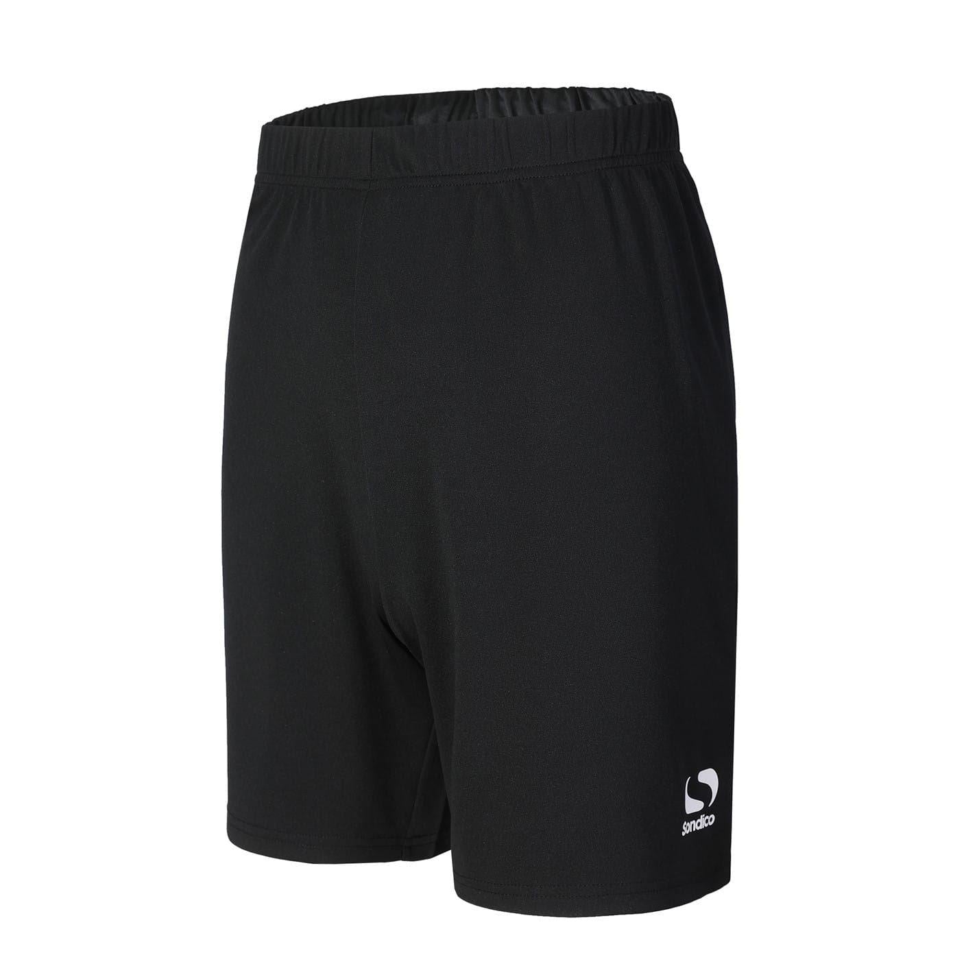 Black - Side - Sondico Mens Polyester Regular Football Shorts