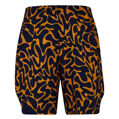 Burgundy-Ochre - Back - Reebok Unisex Adult Workout Ready All-Over Print Shorts