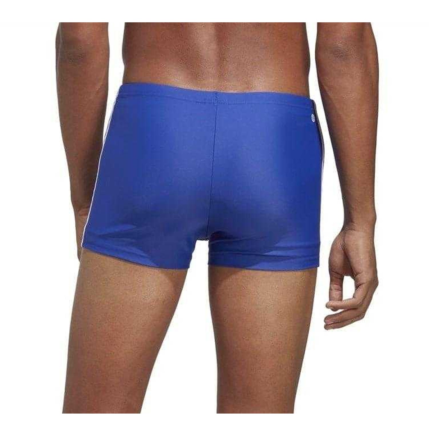 Lucid Blue-White - Back - Adidas Mens 3S Regular Swim Shorts