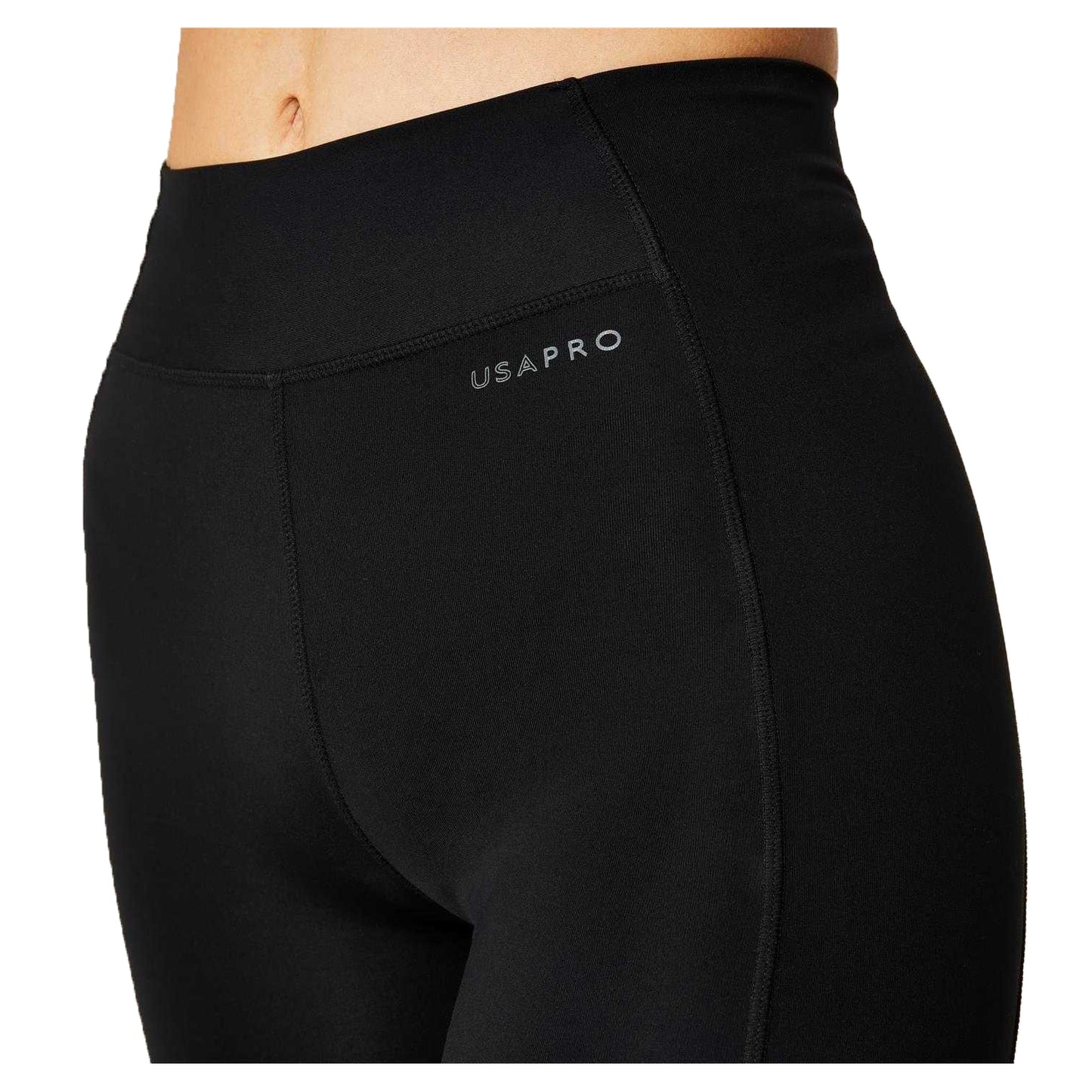 Black - Side - USA Womens-Ladies Moisture Wicking Cycling Shorts