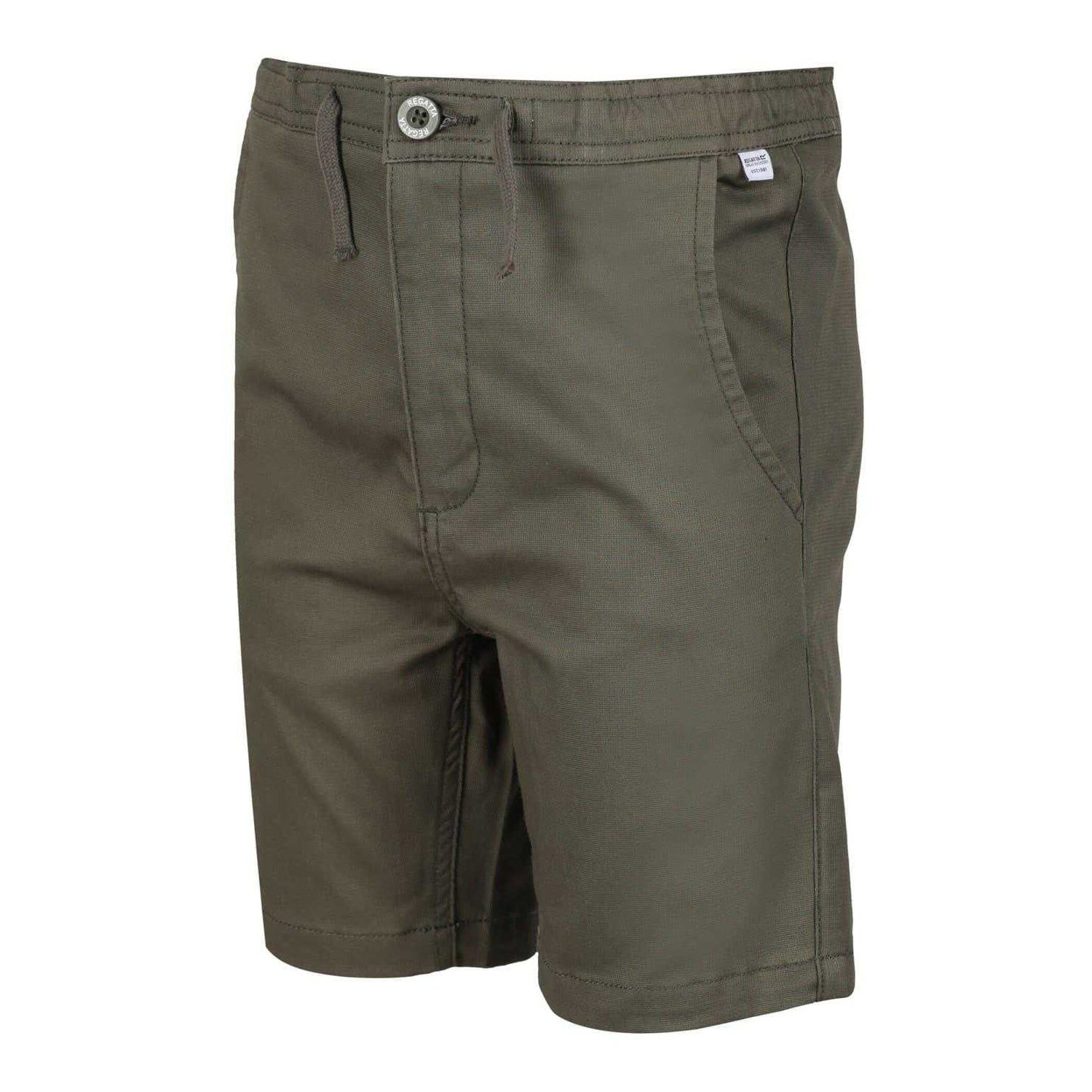 Green - Side - Regatta Childrens-Kids Alber Chino Shorts