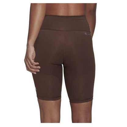 Brown - Back - Adidas Womens-Ladies Optime Cycling Shorts