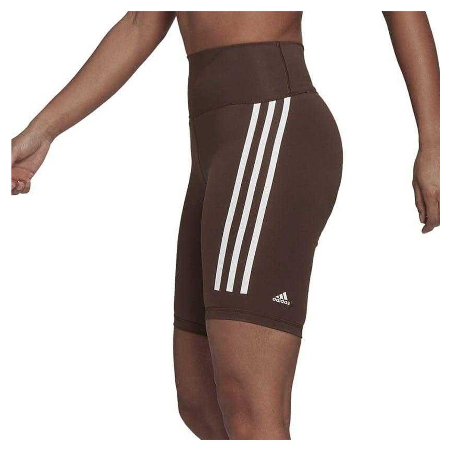 Brown - Side - Adidas Womens-Ladies Optime Cycling Shorts