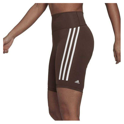 Brown - Side - Adidas Womens-Ladies Optime Cycling Shorts