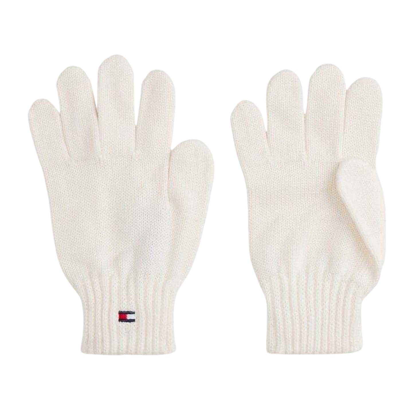 White - Front - Tommy Hilfiger Childrens-Kids Knitted Flag Logo Gloves