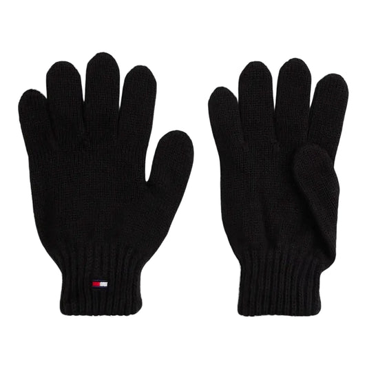 Black - Front - Tommy Hilfiger Childrens-Kids Knitted Flag Logo Gloves