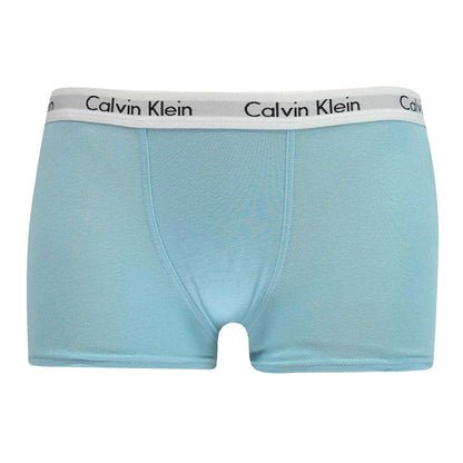 White-Aqua - Side - Calvin Klein Boys Boxer Shorts (Pack of 2)
