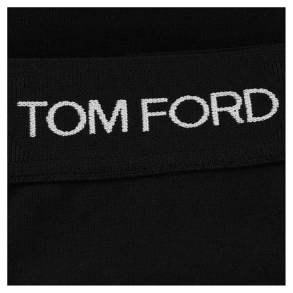 Black - Side - Tom Ford Mens Cotton Jersey Boxer Shorts