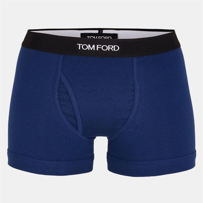 Sky Blue - Front - Tom Ford Mens Cotton Jersey Boxer Shorts