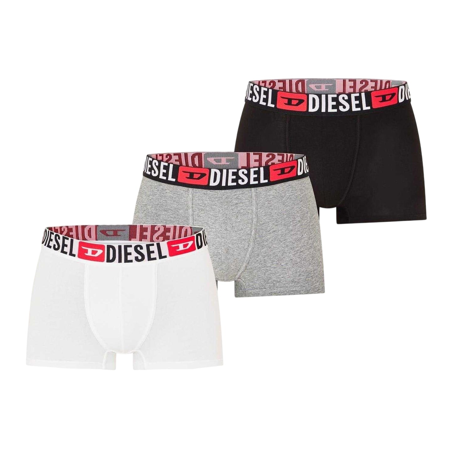 Black-Green-White - Front - Diesel Mens Umbx-Damien Briefs (Pack of 3)