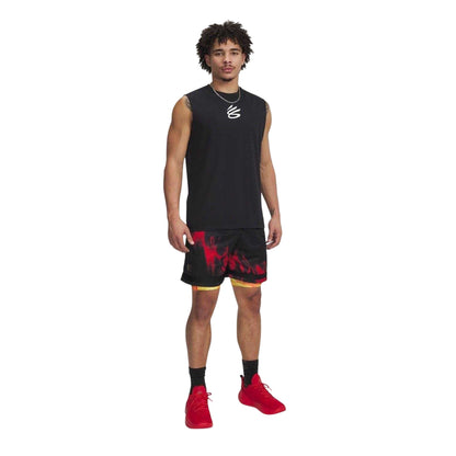 Black-Red - Back - Under Armour Unisex Adult HeatGear Compression Shorts