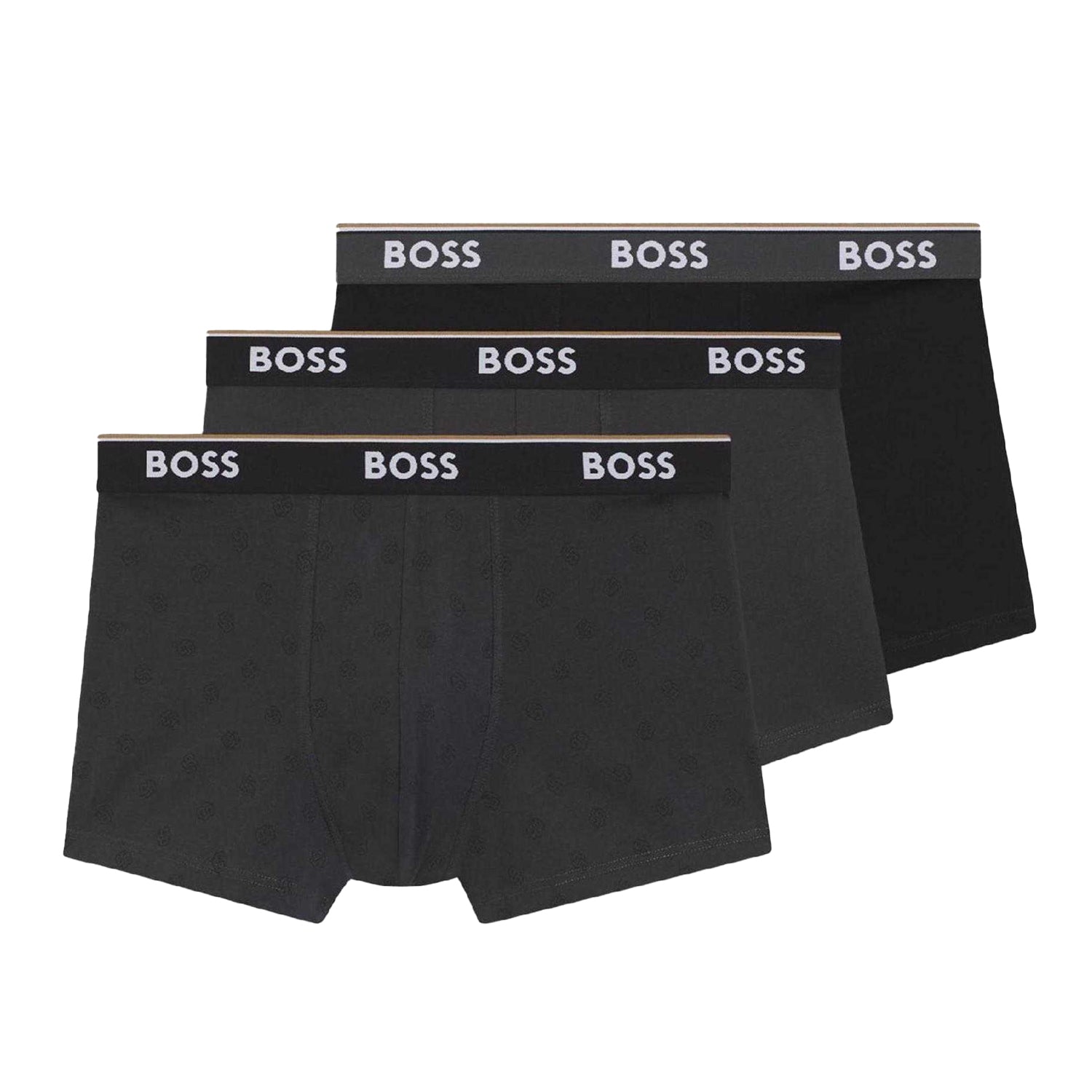 Multicoloured - Front - Boss Mens Boxer Briefs (Pack of 3)