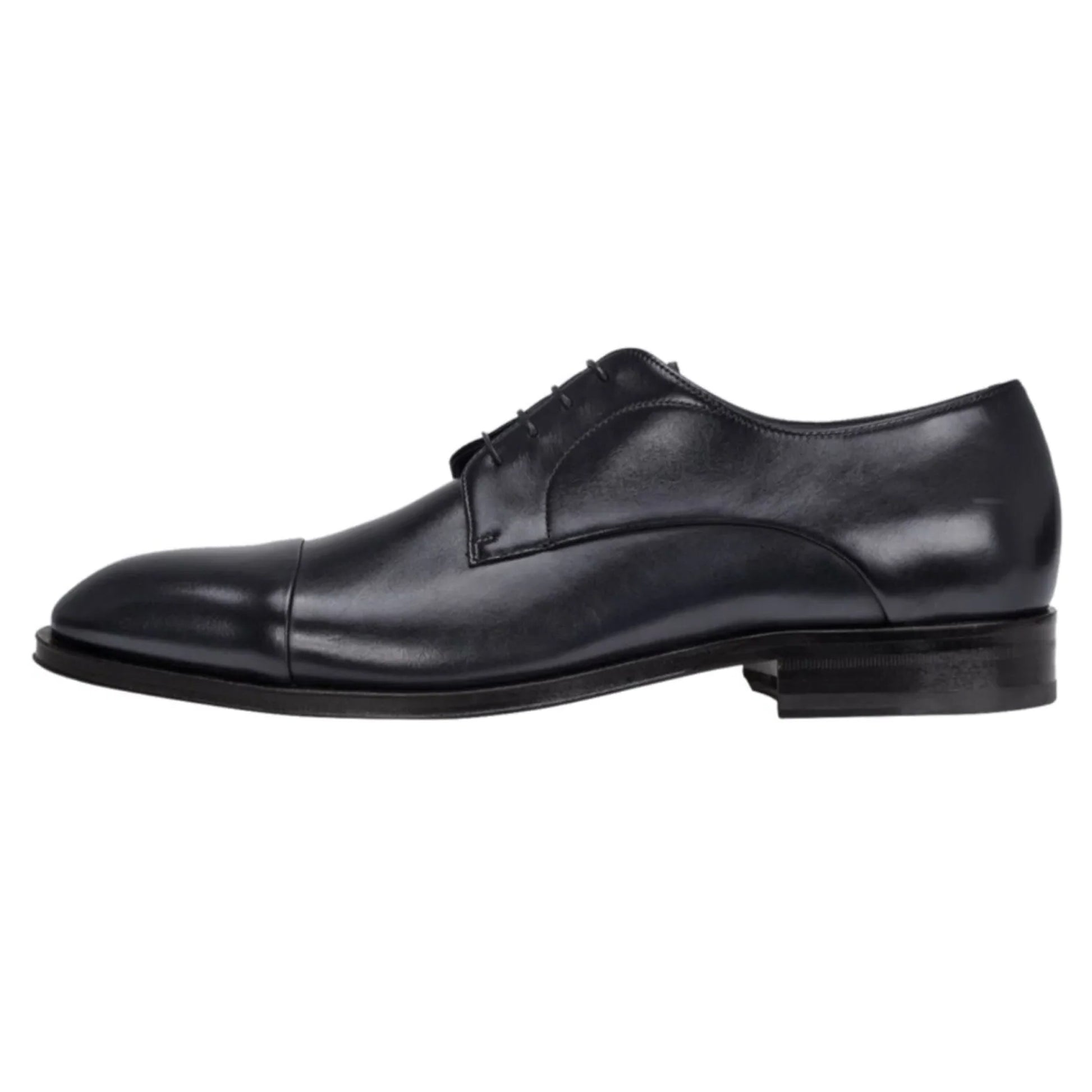 Dark Blue - Back - Boss Mens Derrek Leather Derby Shoes