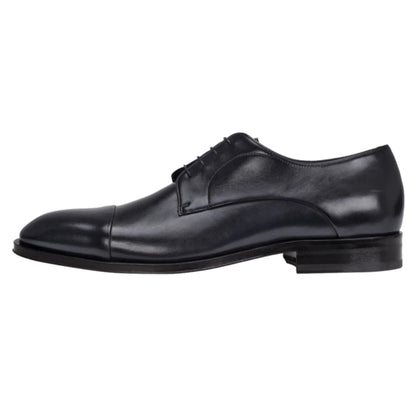 Dark Blue - Back - Boss Mens Derrek Leather Derby Shoes