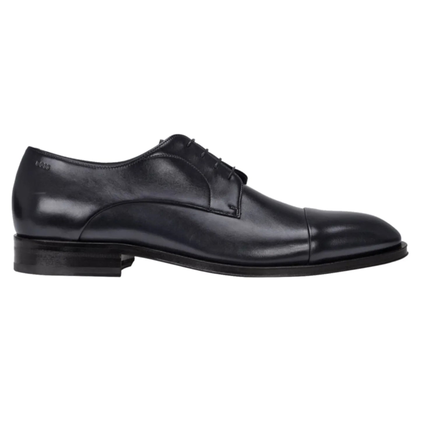 Dark Blue - Front - Boss Mens Derrek Leather Derby Shoes