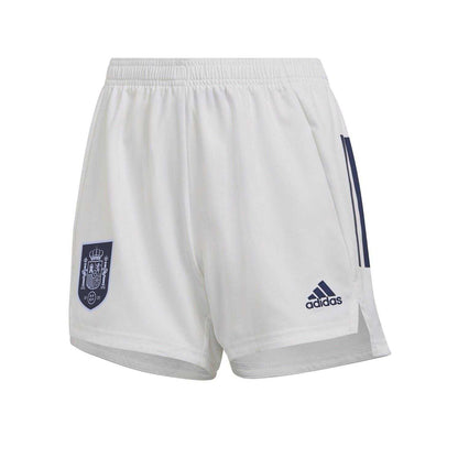 White - Front - Adidas Womens-Ladies Spain Spanish Flag Football Shorts