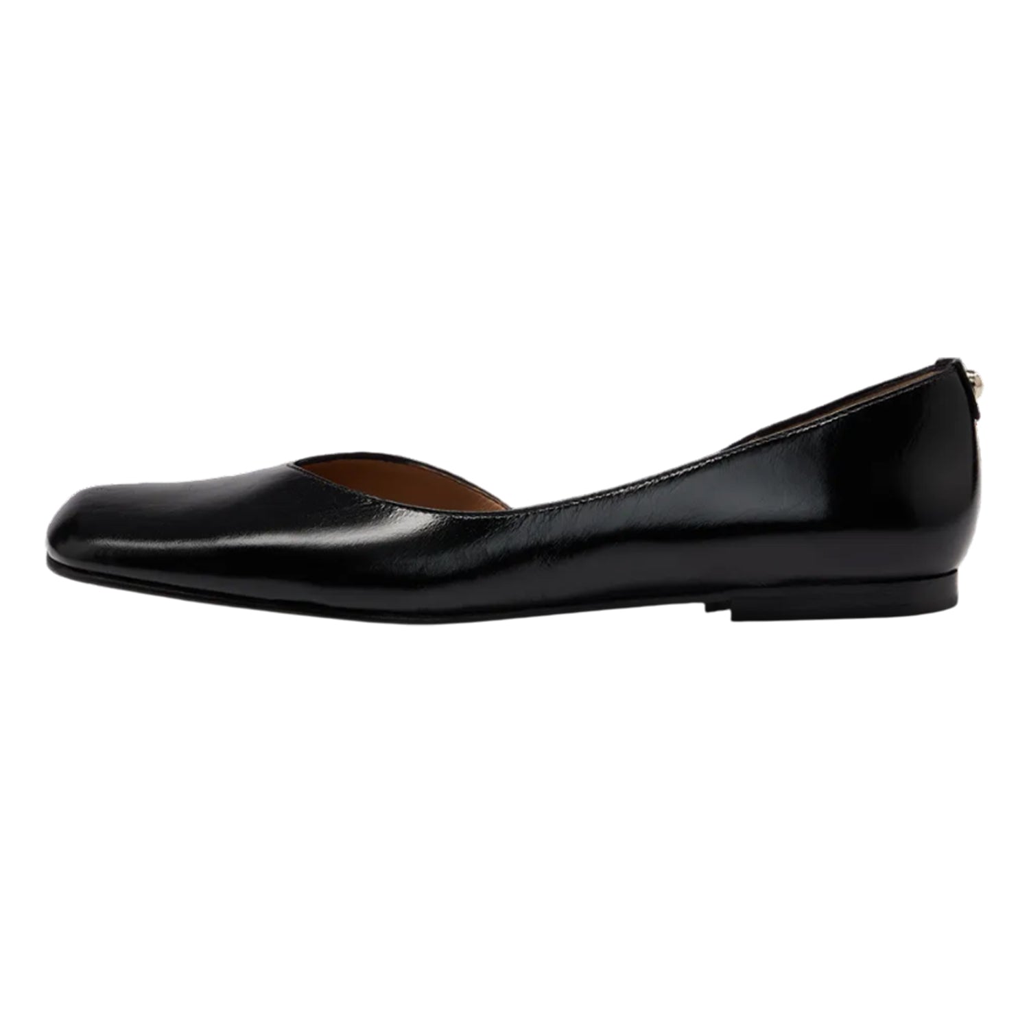 Black - Lifestyle - Boss Womens-Ladies Rose Leather Ballerina Flats