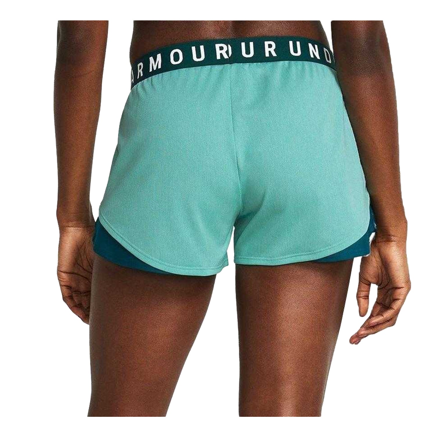 Green - Back - Under Armour Womens-Ladies Play Up Shorts