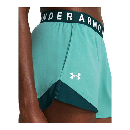 Green - Side - Under Armour Womens-Ladies Play Up Shorts