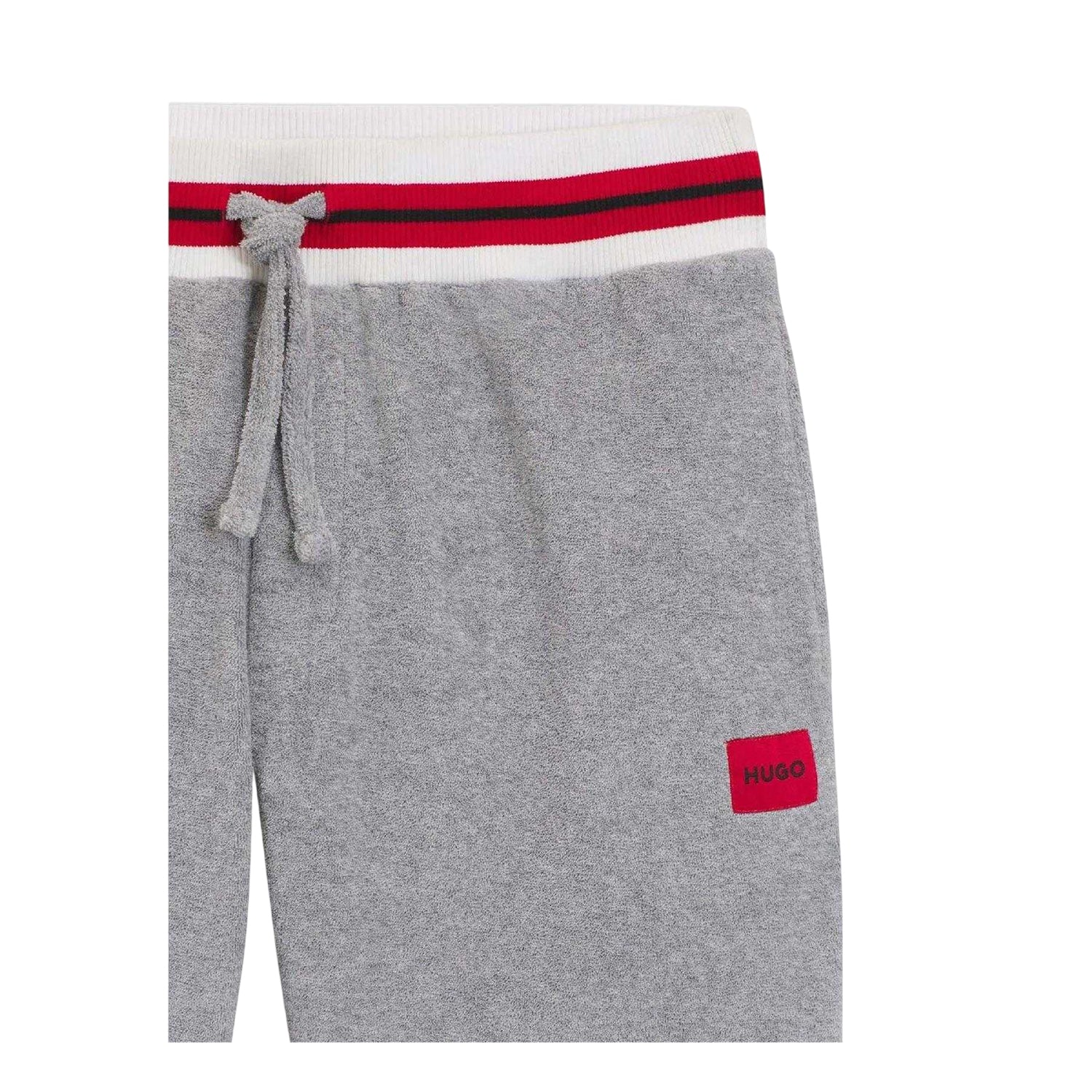 Grey - Back - Hugo Mens Jaxon Cotton Blend Lounge Shorts
