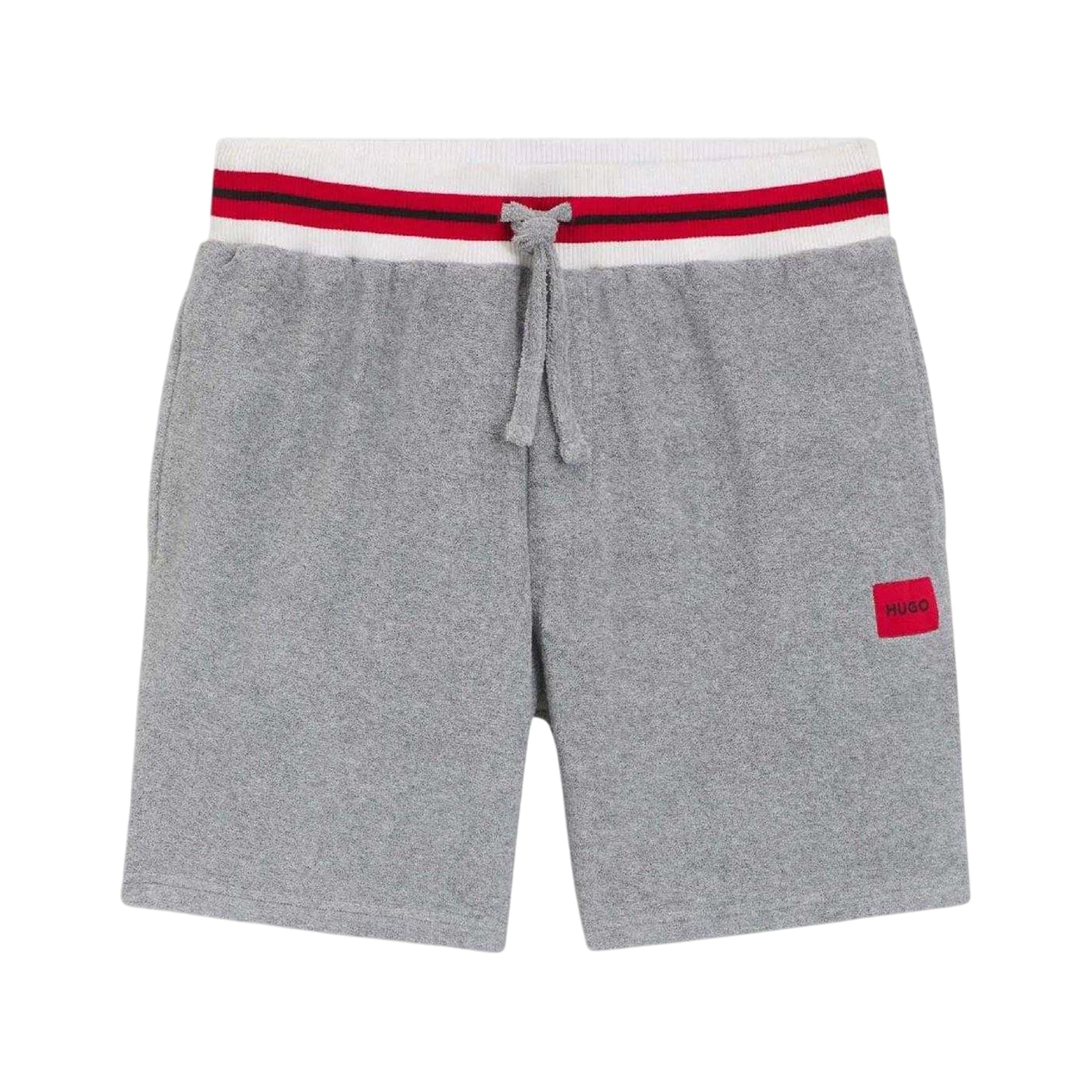 Grey - Front - Hugo Mens Jaxon Cotton Blend Lounge Shorts