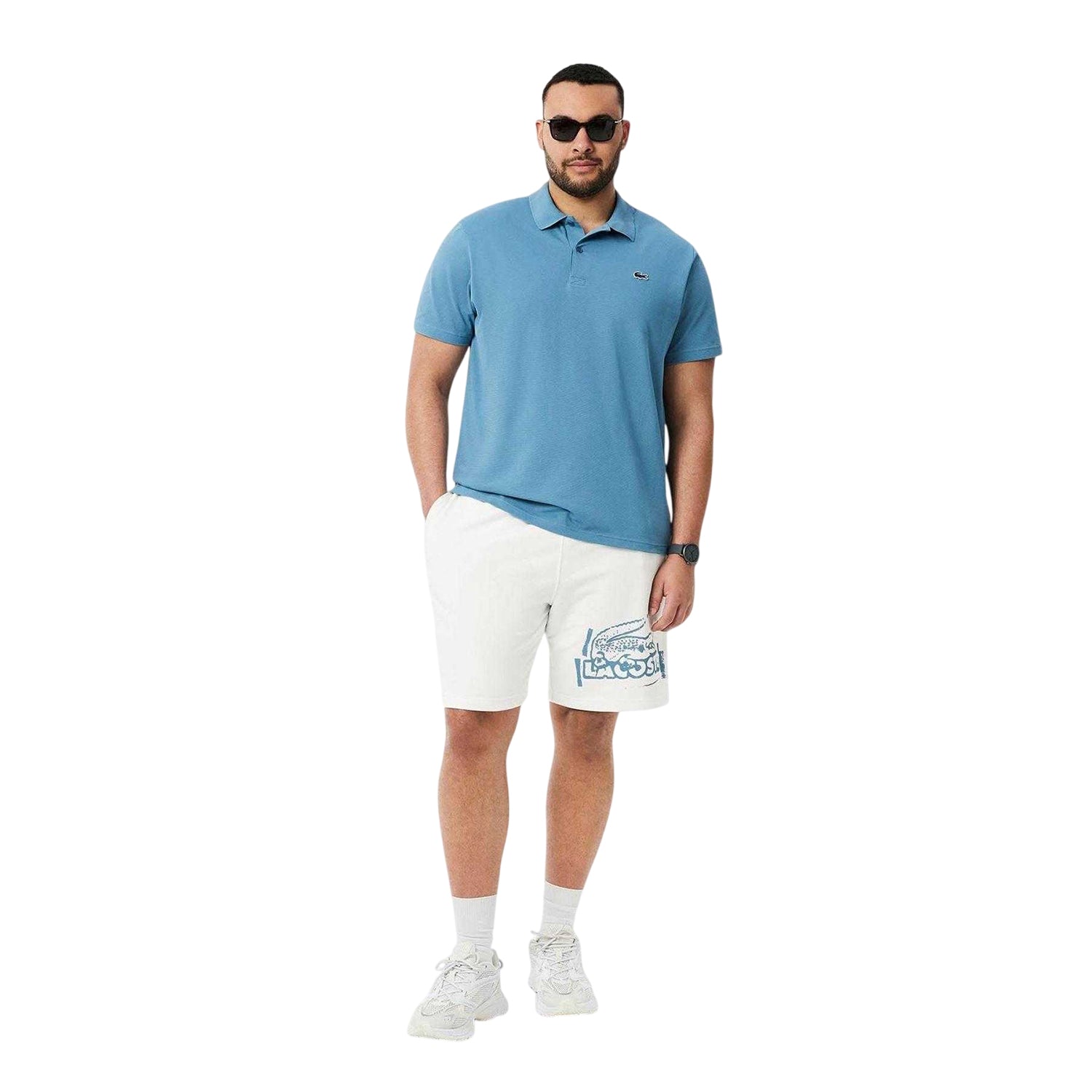 Cream - Lifestyle - Lacoste Mens Cotton Graphic Print Regular Shorts