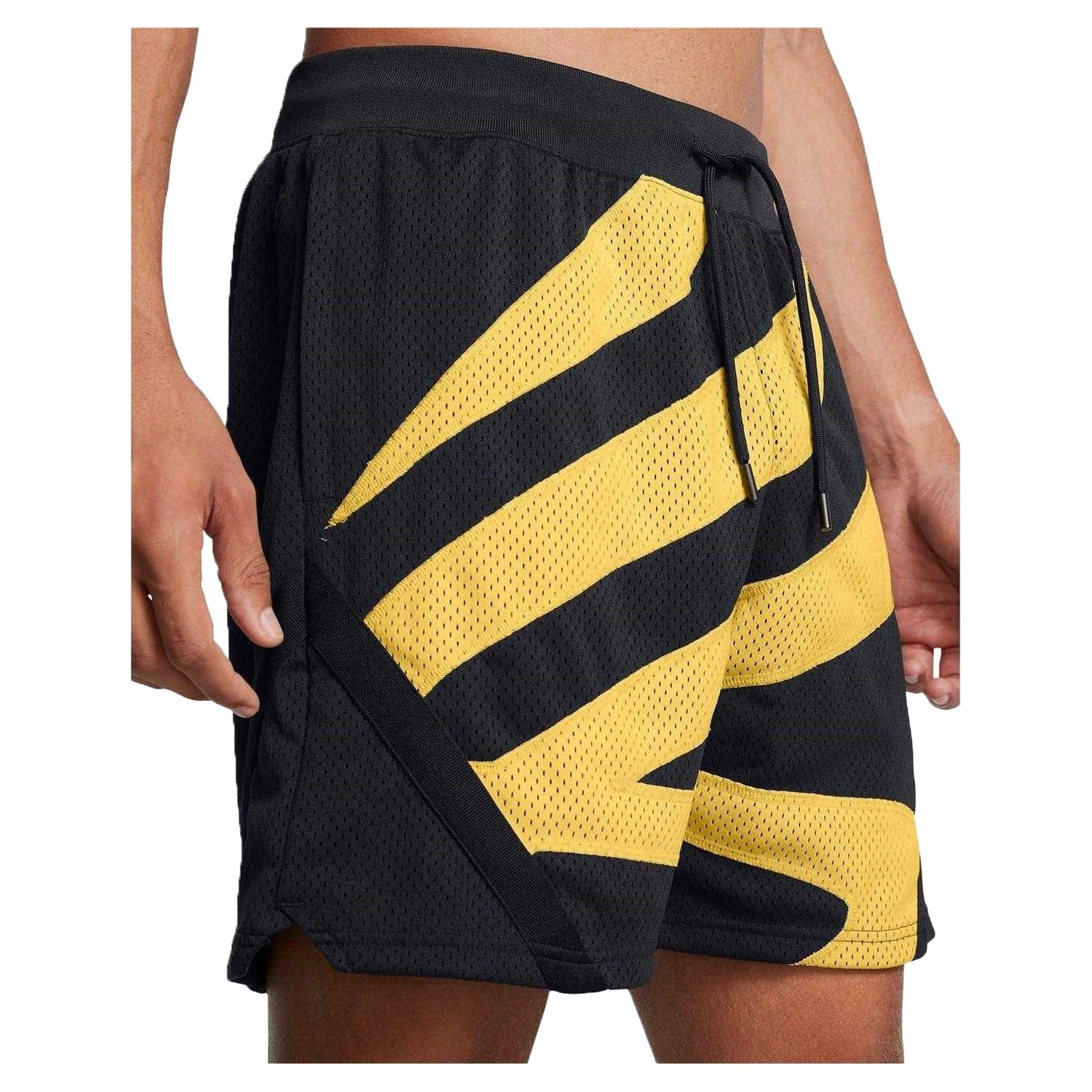 Black-Yellow - Side - Under Armour Mens Curry Basketball Shorts