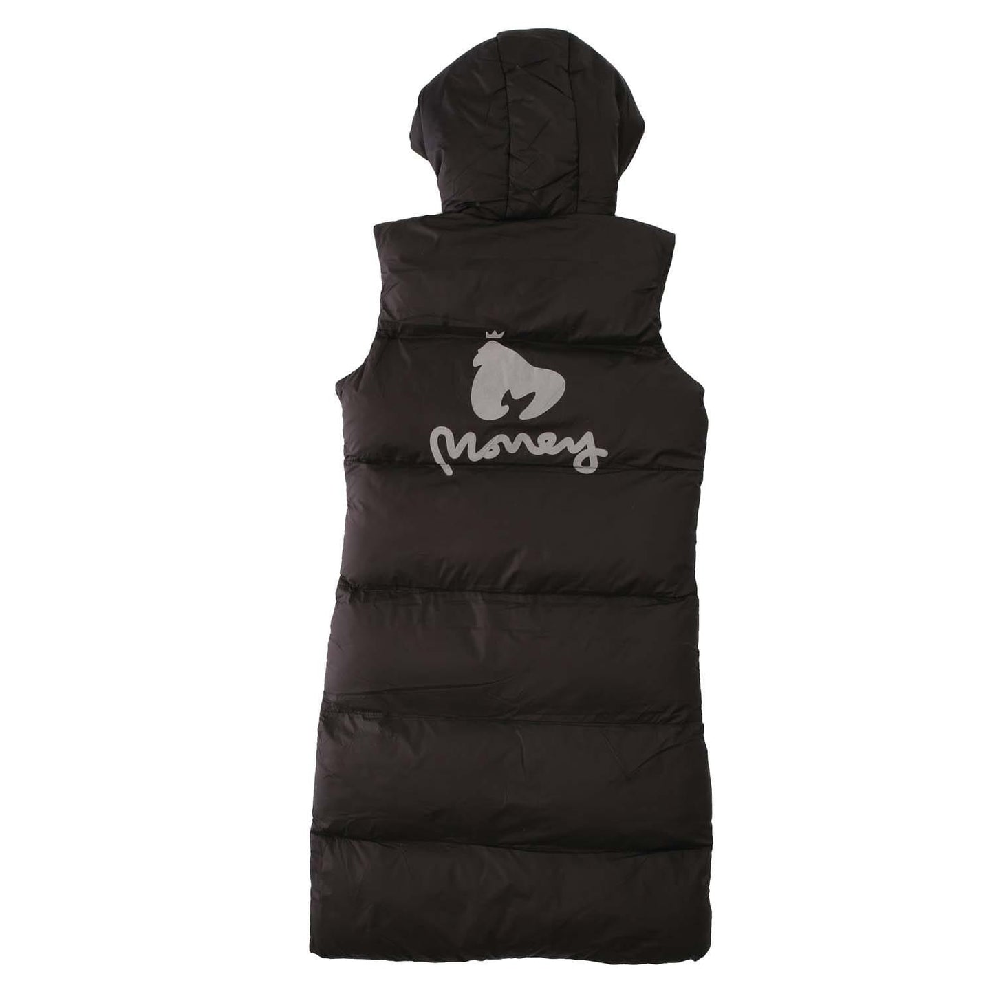 Black - Back - Money Girls Long Length Gilet