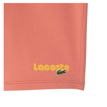 Red Faded - Side - Lacoste Mens Organic Cotton Graphic Print Shorts