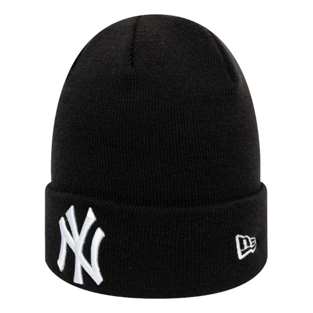 Black - Front - New York Yankees Unisex Adult Embroidered Logo Beanie