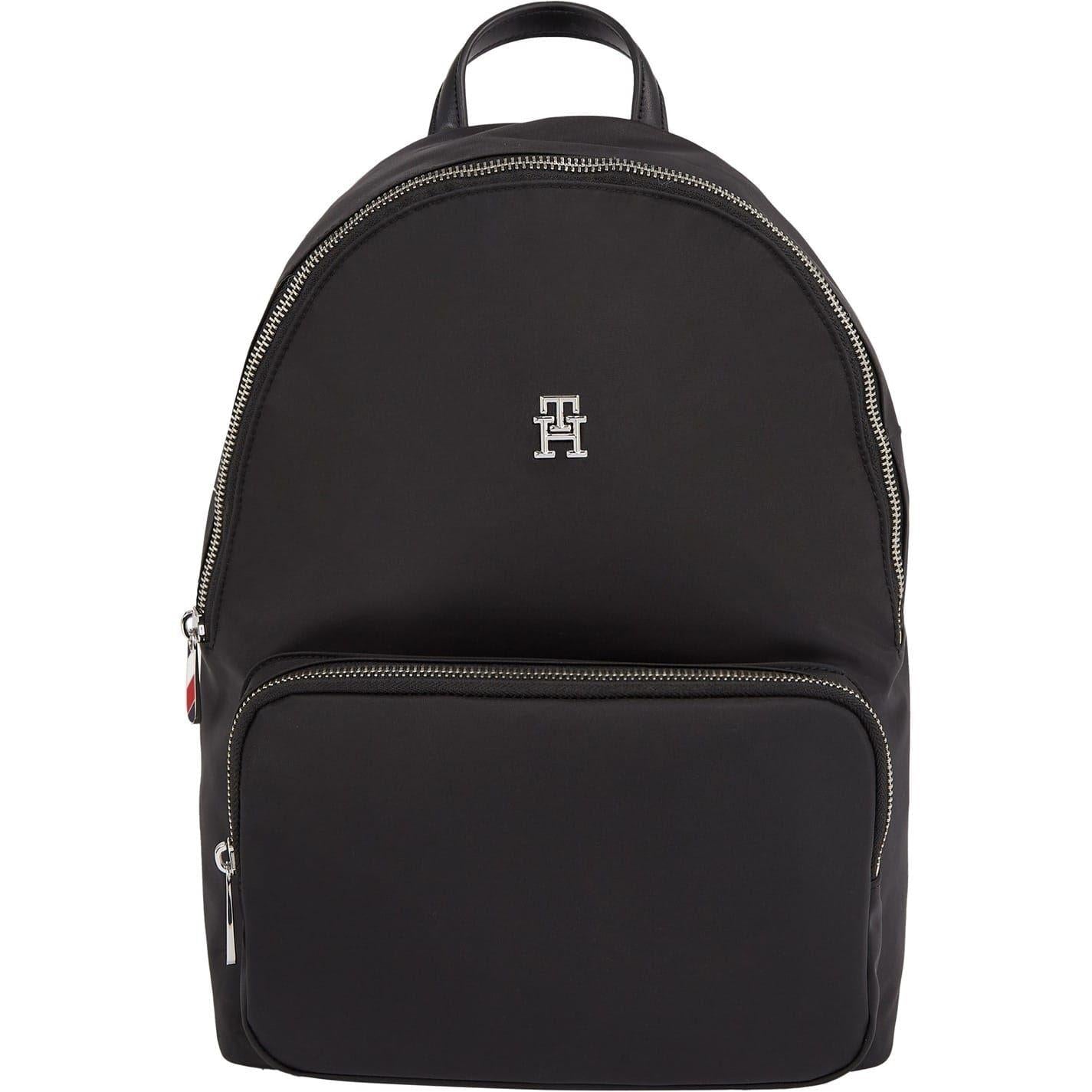 Black - Front - Tommy Hilfiger Logo Backpack