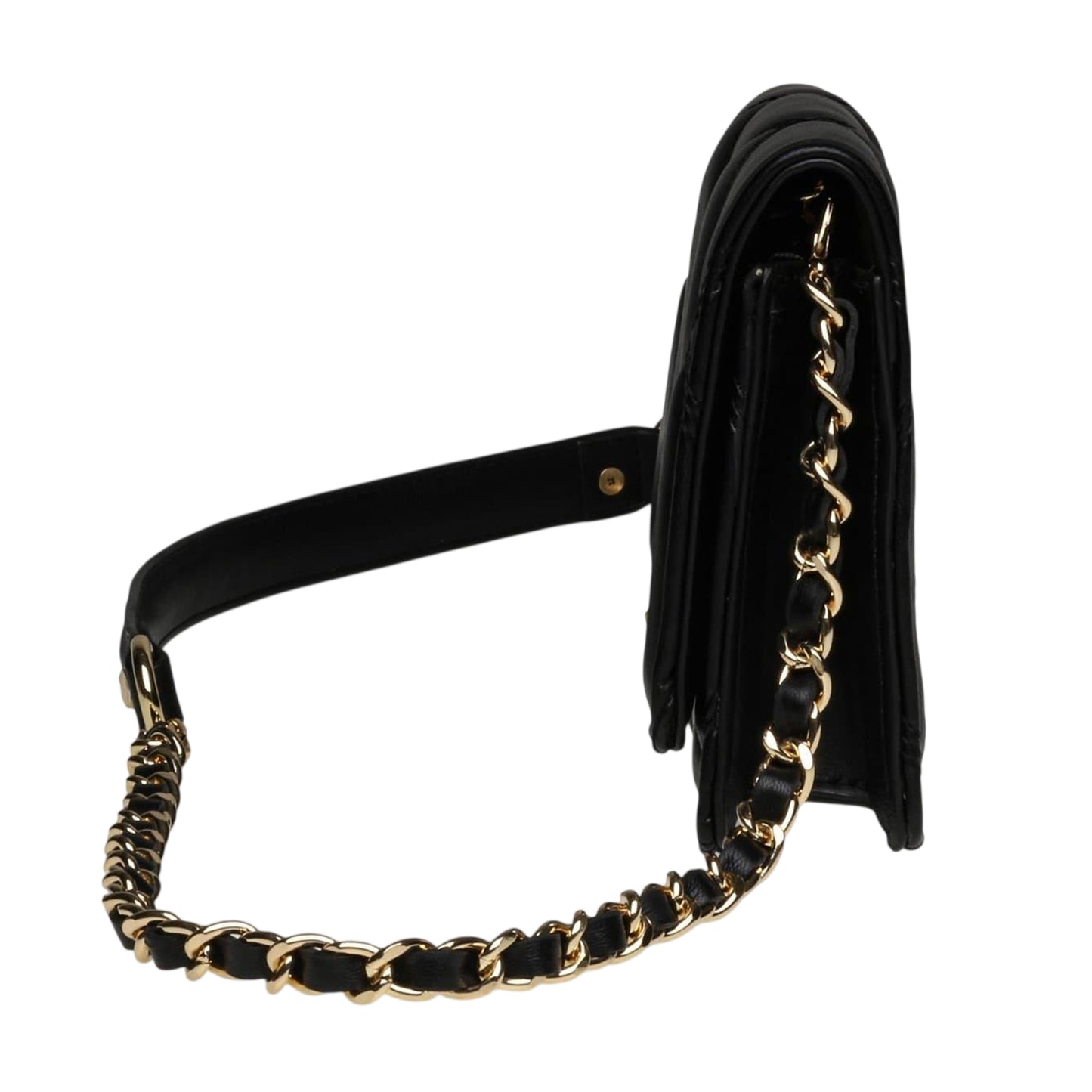 Black-Gold - Side - Steve Madden Womens-Ladies Bendue Crossbody Bag