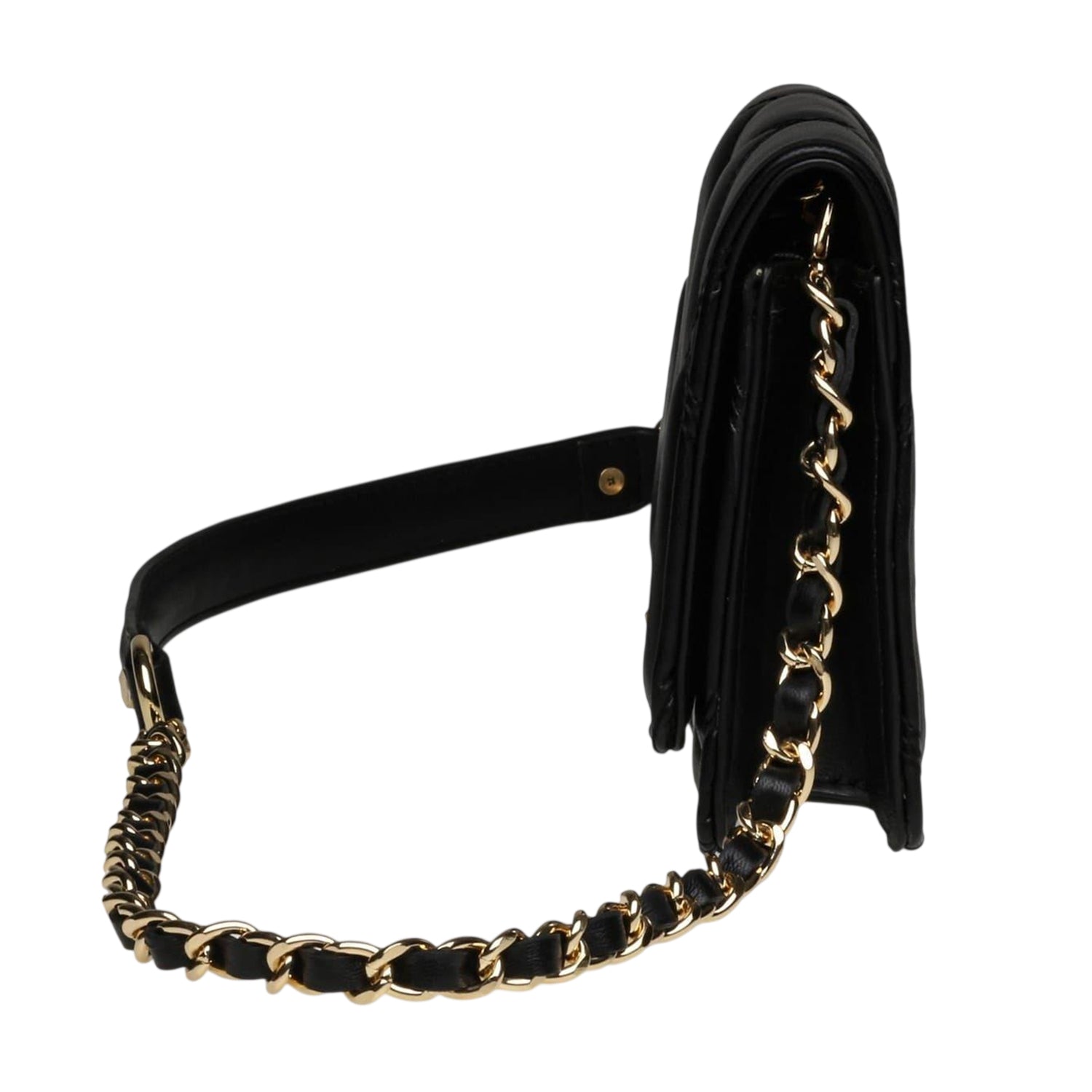 Black-Gold - Side - Steve Madden Womens-Ladies Bendue Crossbody Bag