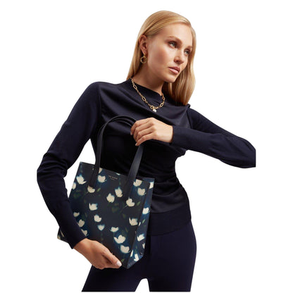 Navy - Side - Ted Baker Womens-Ladies Floral Everyday Tote Bag