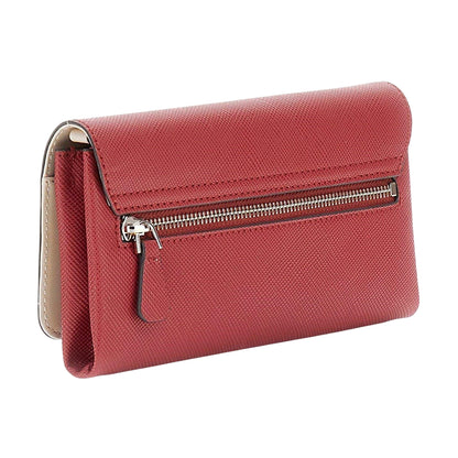 Carmine Red - Back - Guess Noelle Faux Leather Clutch Bag