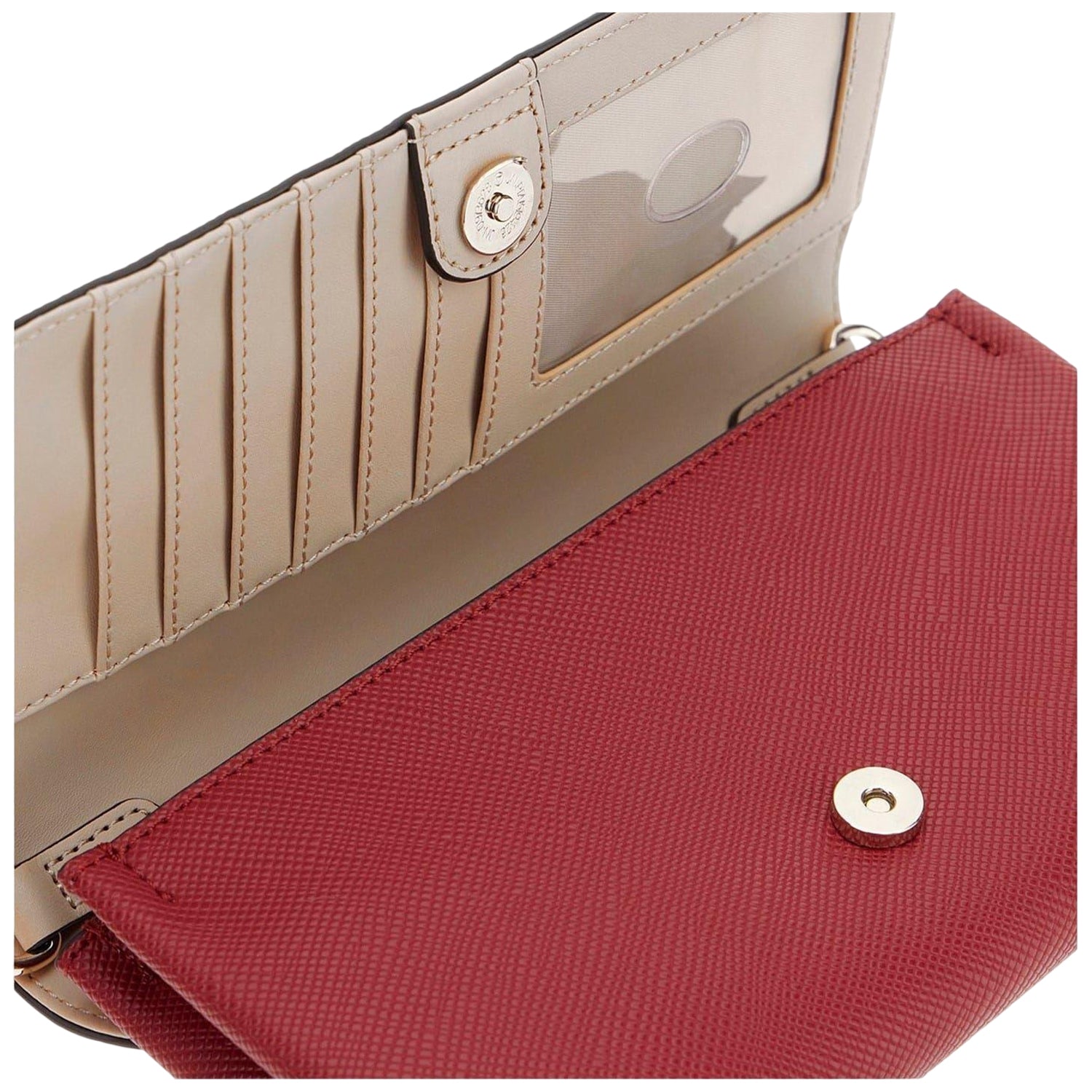 Carmine Red - Lifestyle - Guess Noelle Faux Leather Clutch Bag