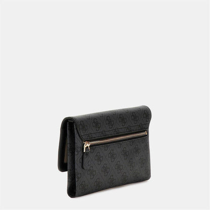 Black - Back - Guess Noelle Faux Leather Clutch Bag