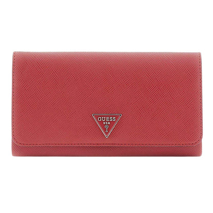 Carmine Red - Front - Guess Noelle Faux Leather Clutch Bag