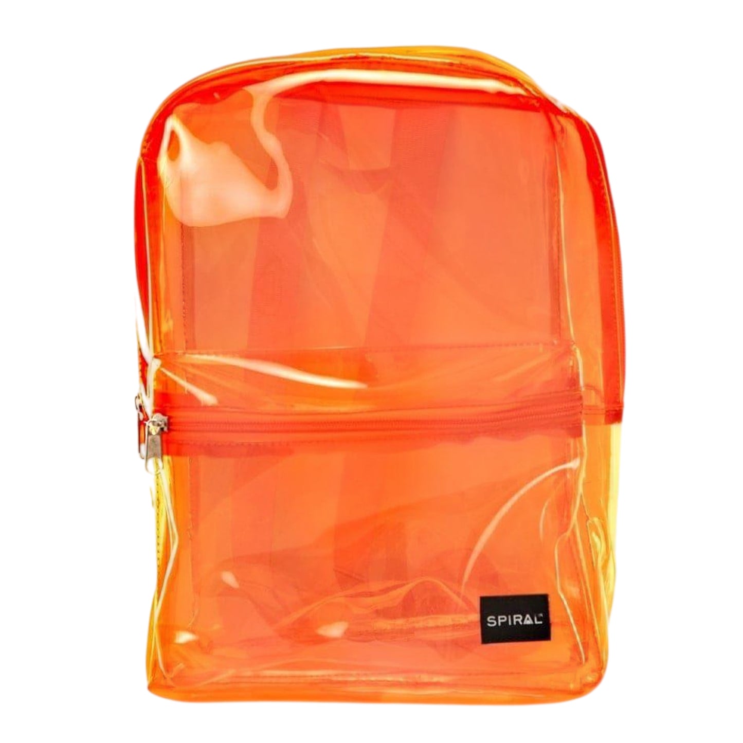 Orange - Front - Spiral Transparent Mini Backpack