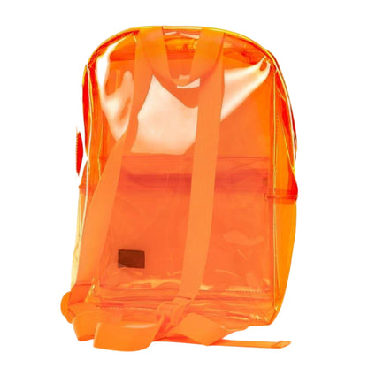 Orange - Back - Spiral Transparent Mini Backpack