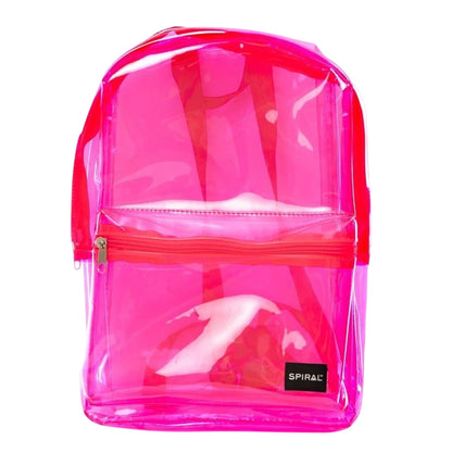 Pink - Front - Spiral Transparent Mini Backpack