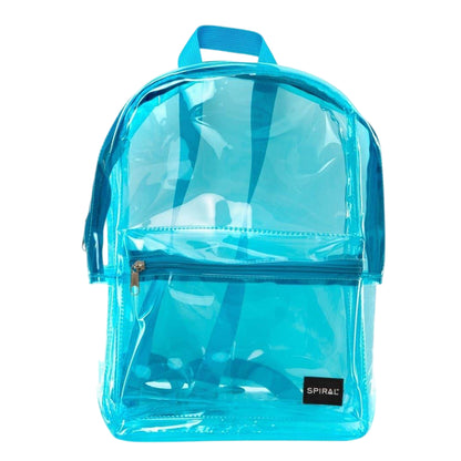 Blue - Front - Spiral Transparent Mini Backpack