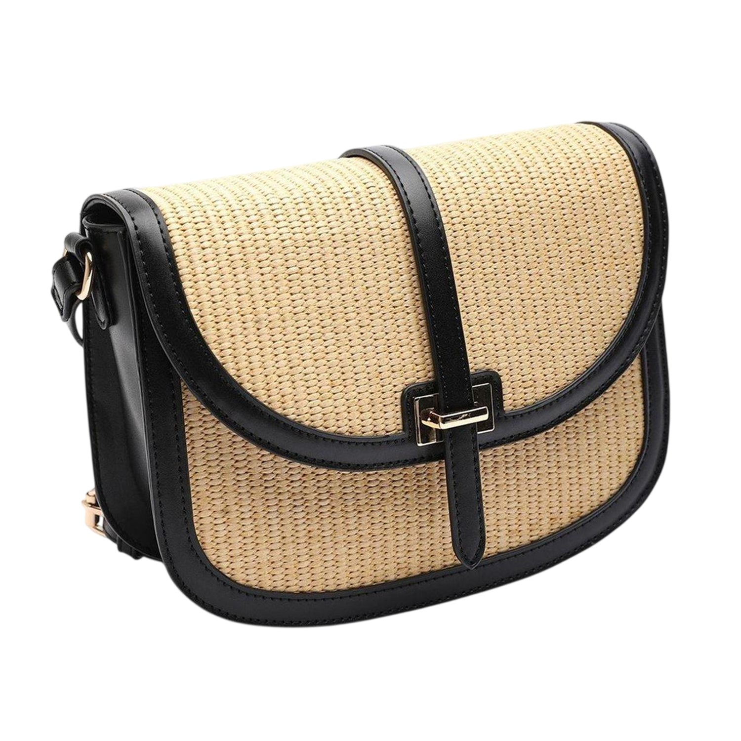 Black - Back - Where´s That From Raffia Crossbody Bag