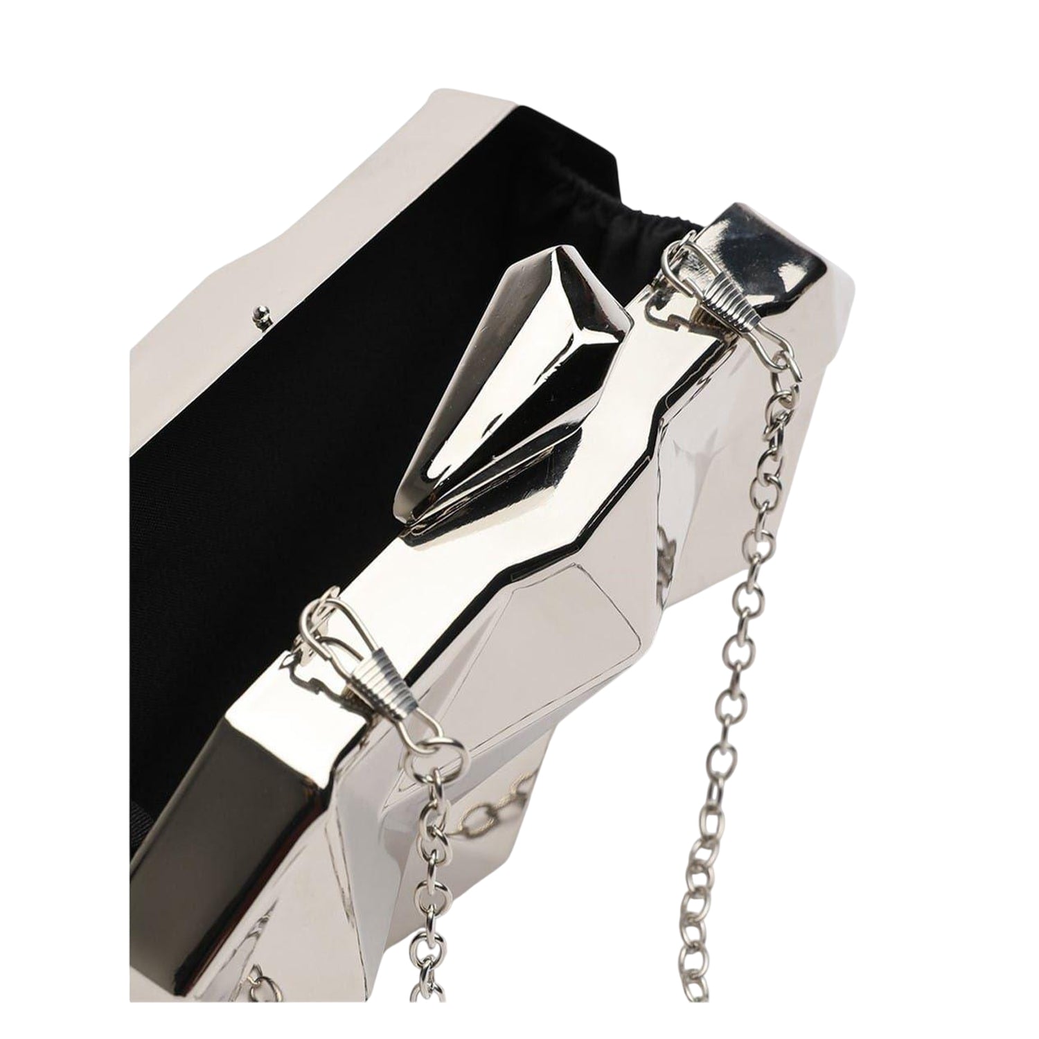 Silver - Back - Where´s That From Geometric Clutch Bag