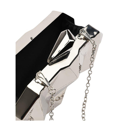 Silver - Back - Where´s That From Geometric Clutch Bag