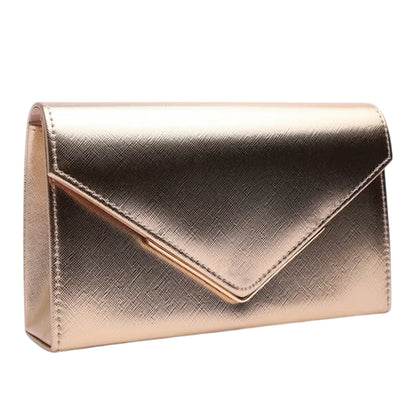 Gold - Back - Where´s That From Envelope Linen Evening Clutch Bag