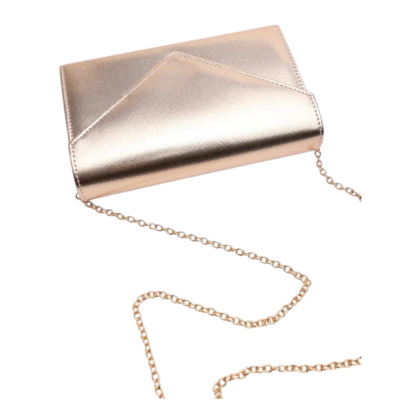 Gold - Side - Where´s That From Envelope Linen Evening Clutch Bag