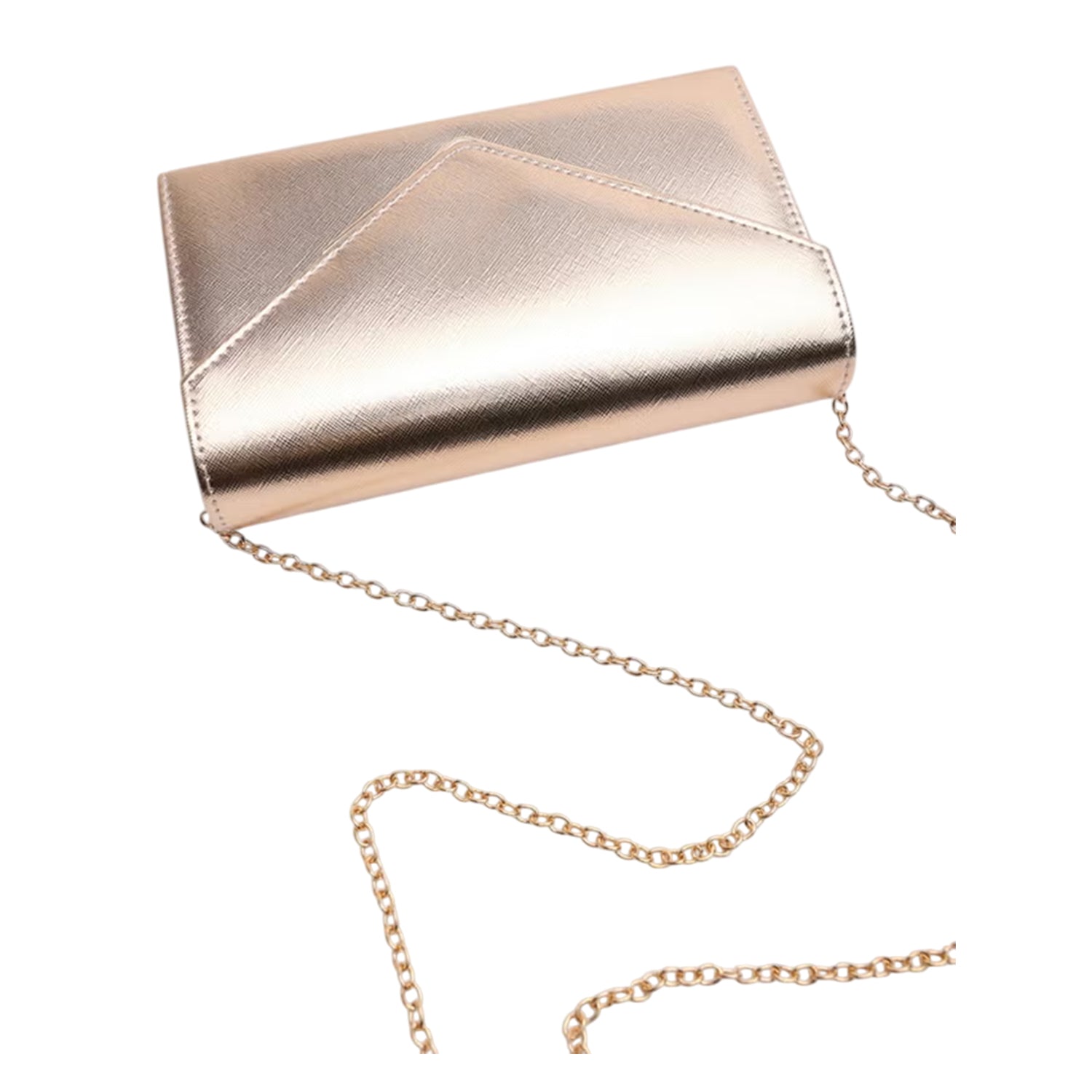 Gold - Side - Where´s That From Envelope Linen Evening Clutch Bag