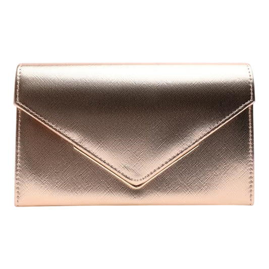 Gold - Front - Where´s That From Envelope Linen Evening Clutch Bag